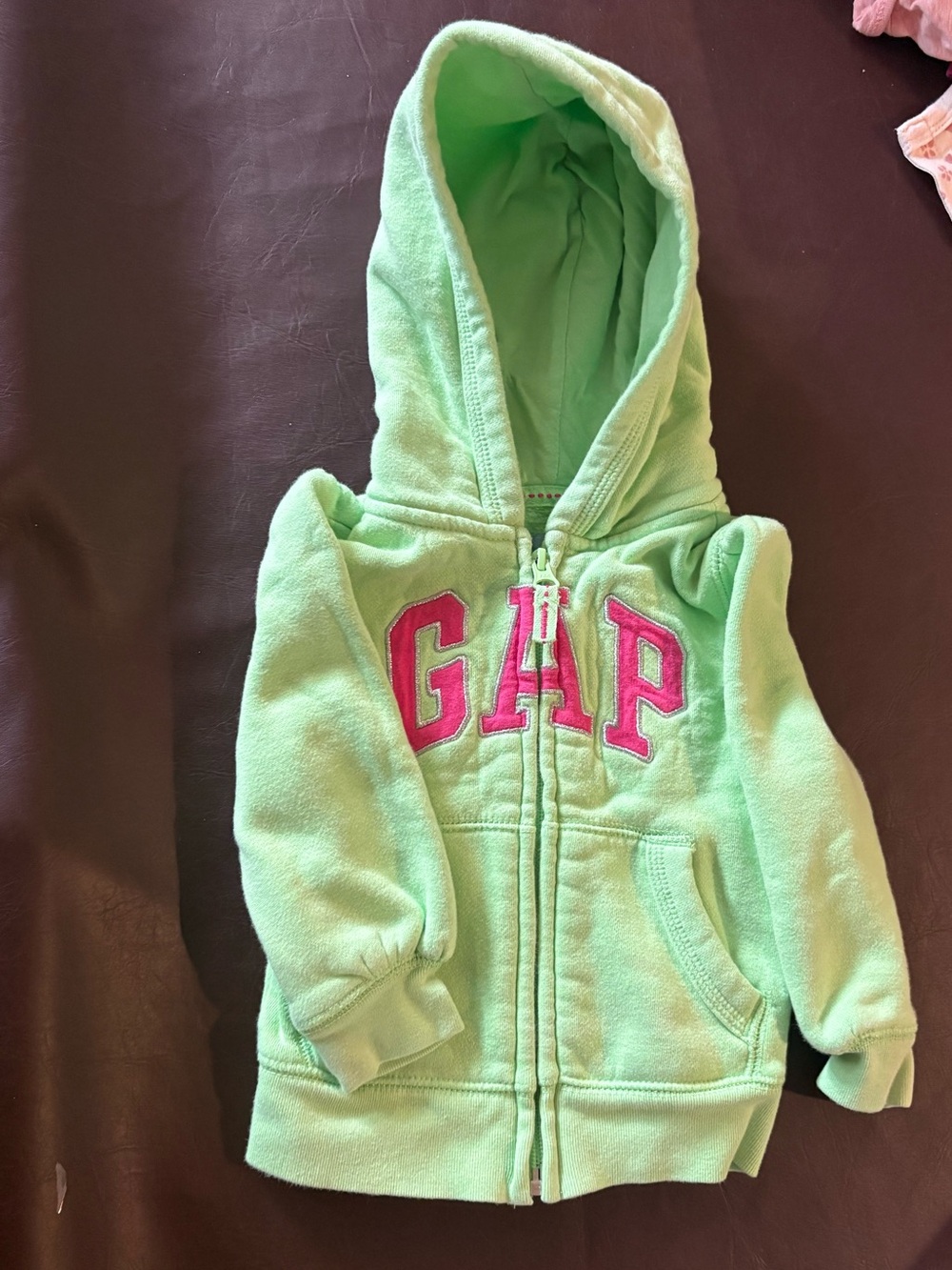 🩷 6 for $20 🩷 GAP Toddler Hoodie in Mint Green with Pink Logo